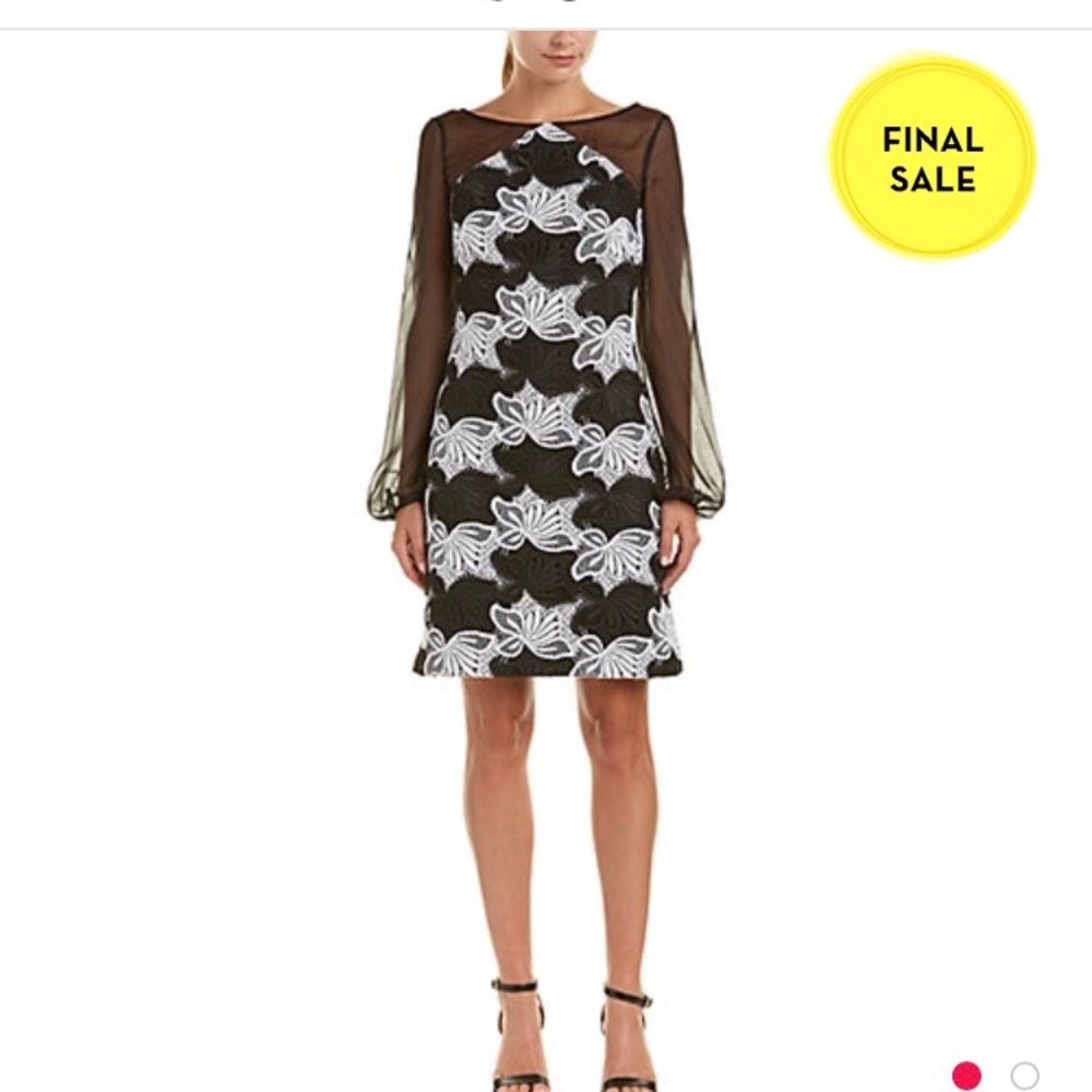 NWT Kay Unger Silk Trim Sheath dress size:8.